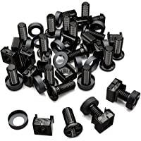 deleyCON 20x Juego de Tuercas Enjauladas M6 y Tornillos para Armario de Red Carcasa del Servidor 19 y 10 Pulgadas…